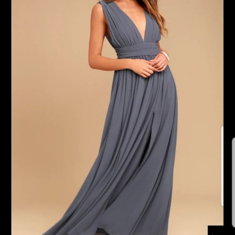 Lulus Heavenly Hues Denim Blue Maxi Dress